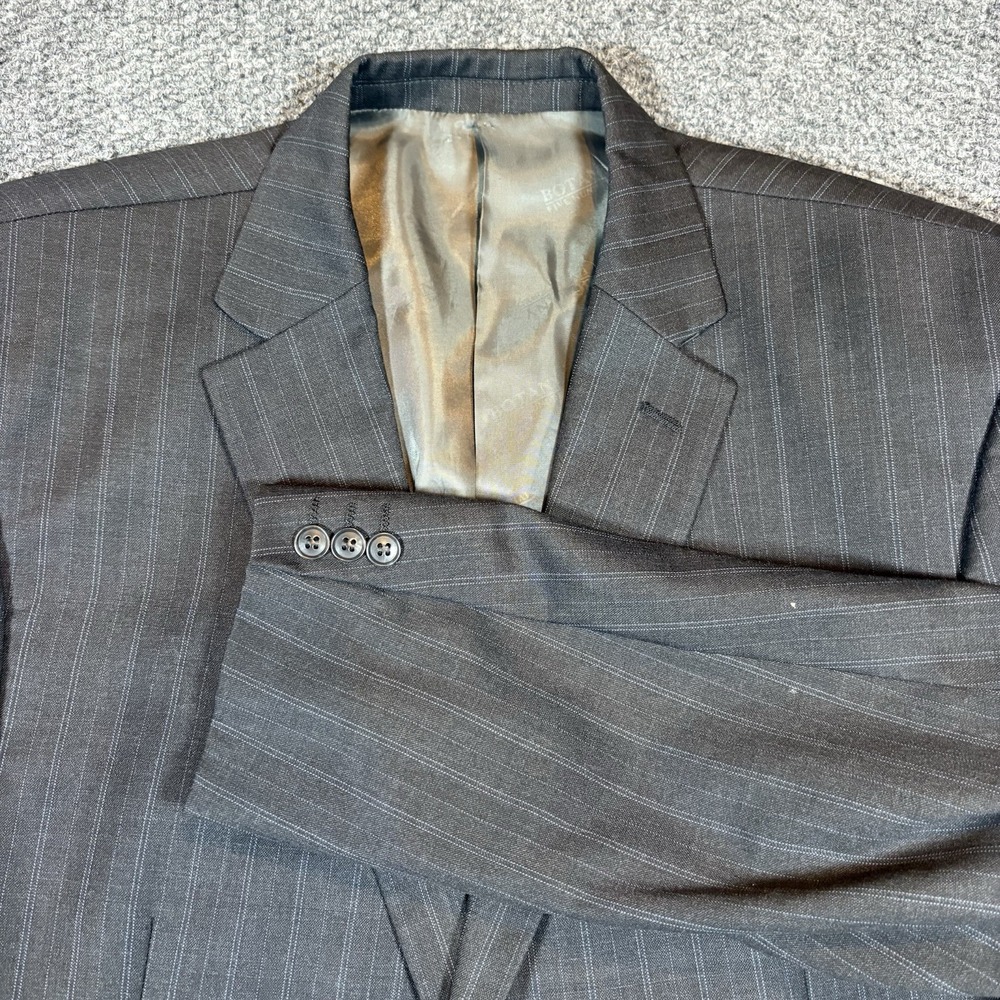 Botany 500 Sport Coat Blazer Mens 46R Charcoal Stripe Wool Cashmere 3 Button